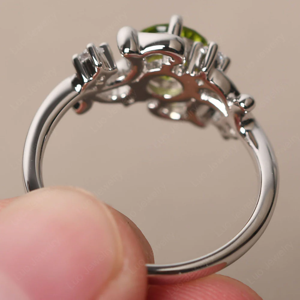 Peridot Intricate Engagement Ring - Image 3