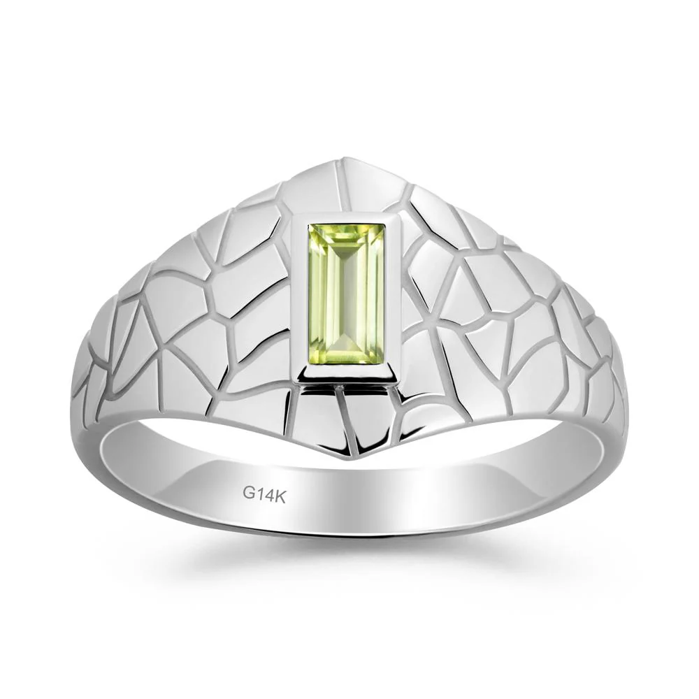 Peridot Cracked Texture Ring