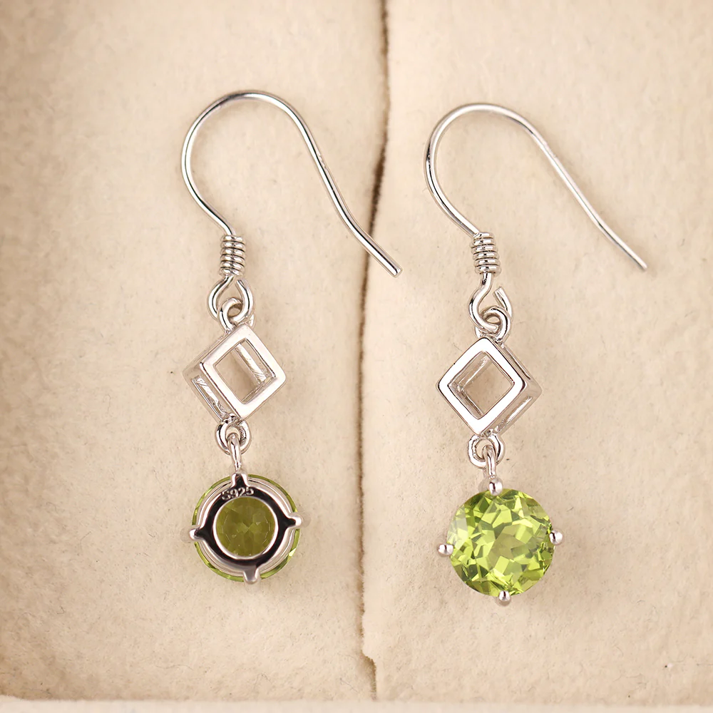 Peridot Fish Hook Earrings - Image 3
