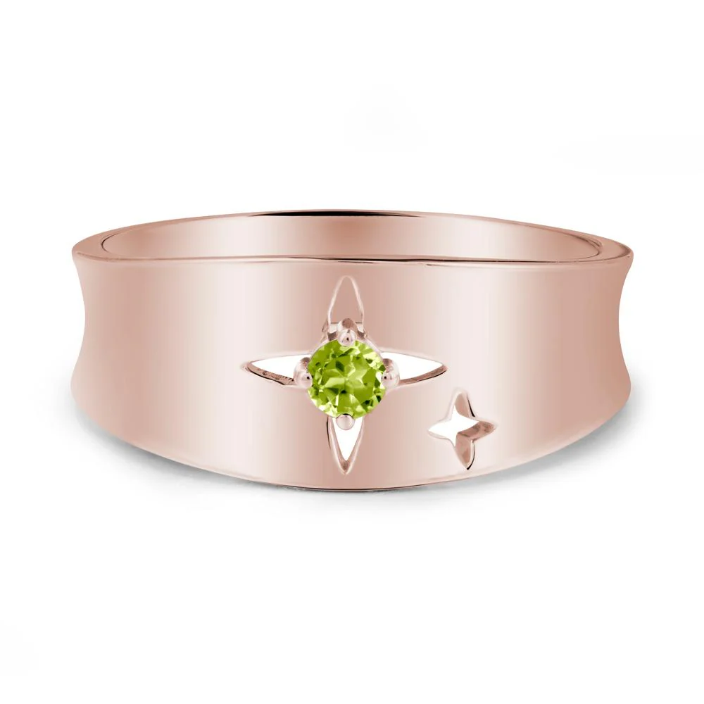 Peridot Four Point Star Ring - Image 2