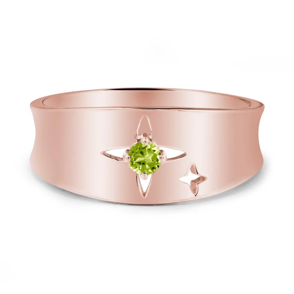 Peridot Four Point Star Ring - Image 5
