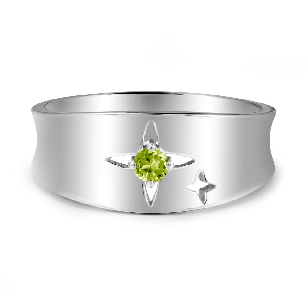 Peridot Four Point Star Ring - Image 6