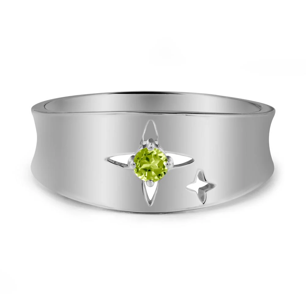Peridot Four Point Star Ring - Image 8