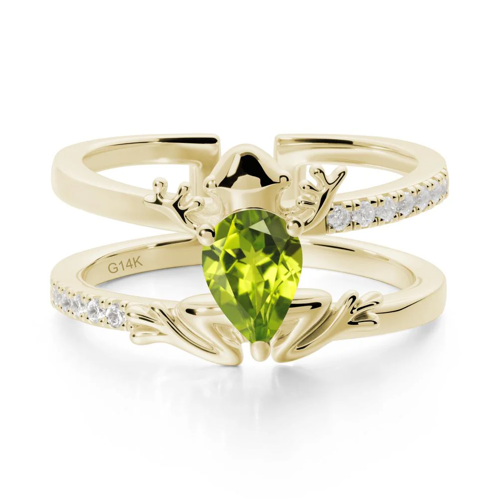 Peridot Frog Double Band Ring - Image 3