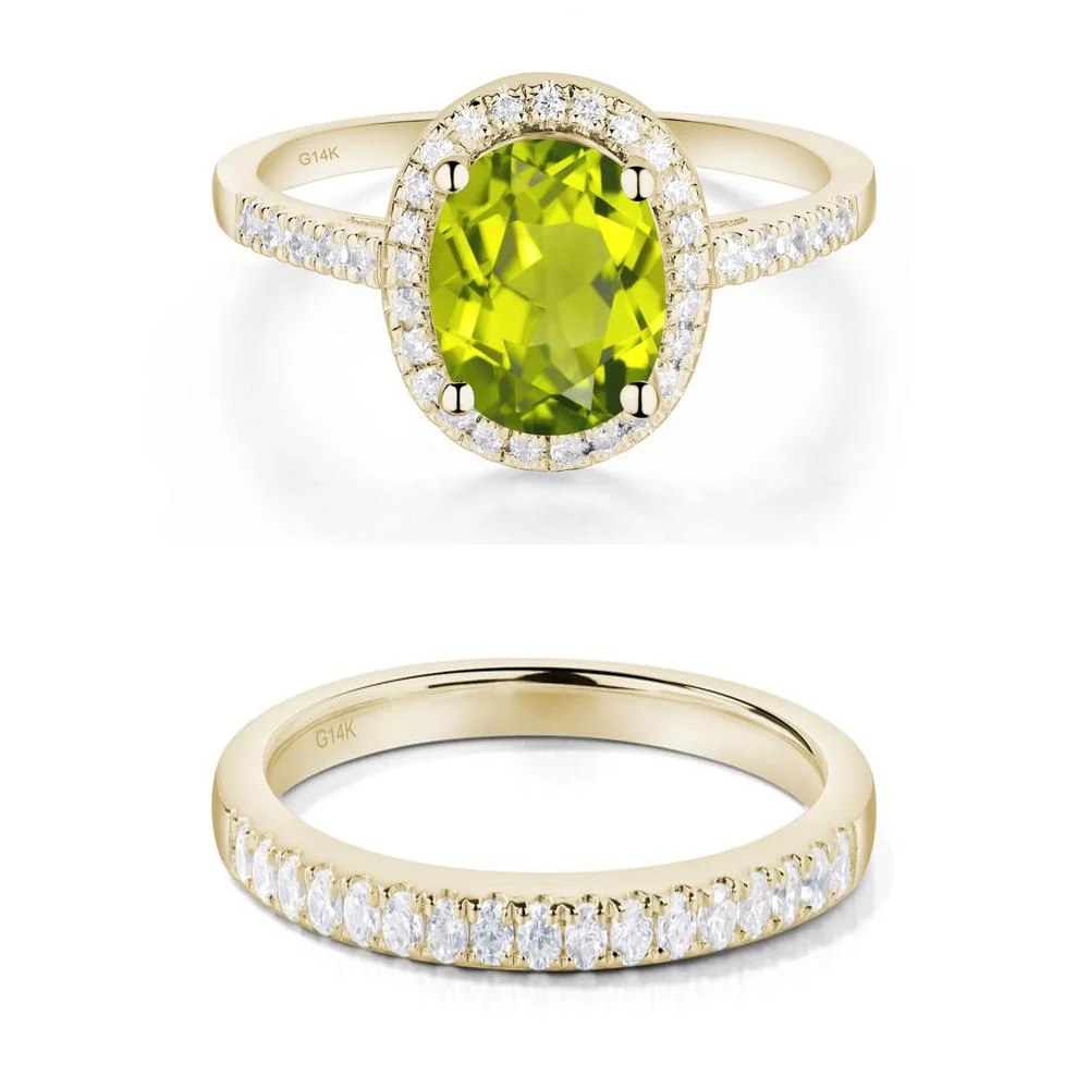 Oval Peridot Halo Ring - Image 15