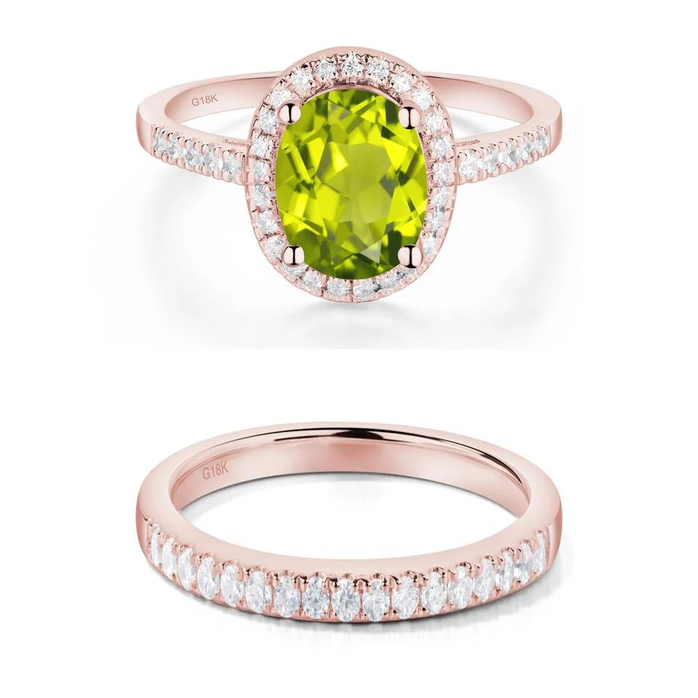 Oval Peridot Halo Ring - Image 17