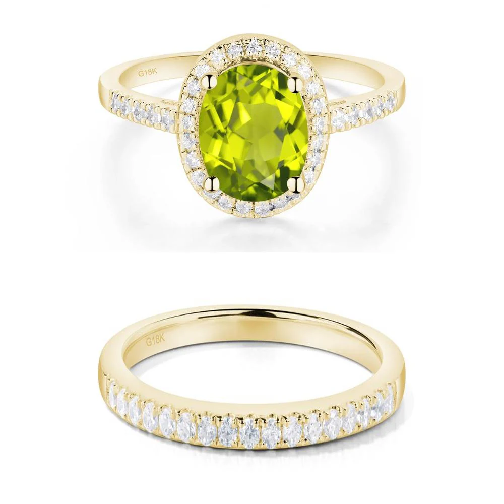 Oval Peridot Halo Ring - Image 21