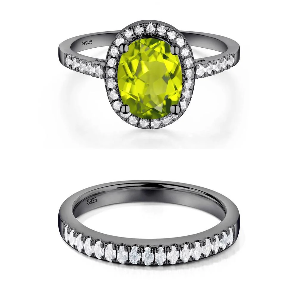 Oval Peridot Halo Ring - Image 23