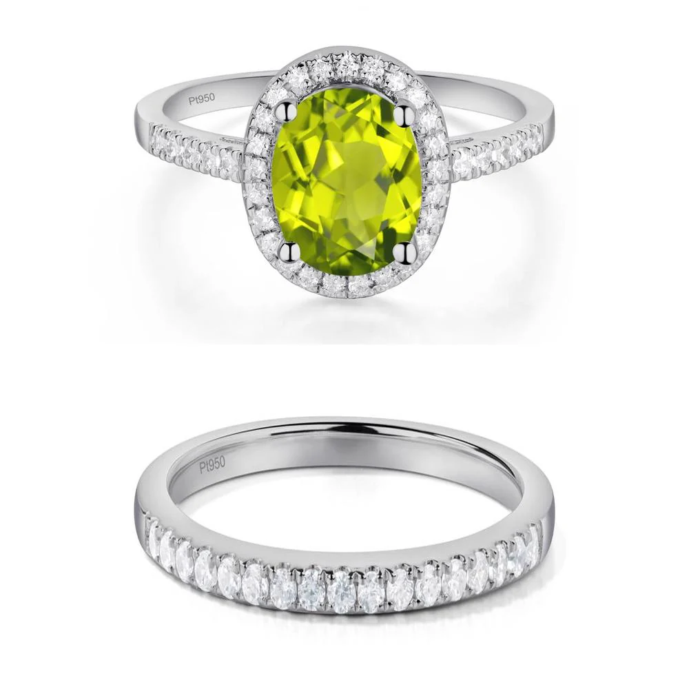 Oval Peridot Halo Ring - Image 25