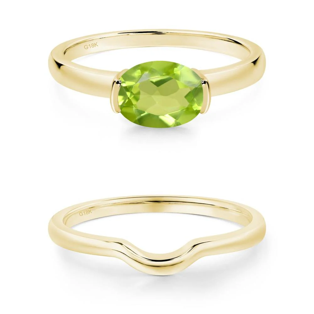 Oval Peridot Horizontal Engagement Ring - Image 15