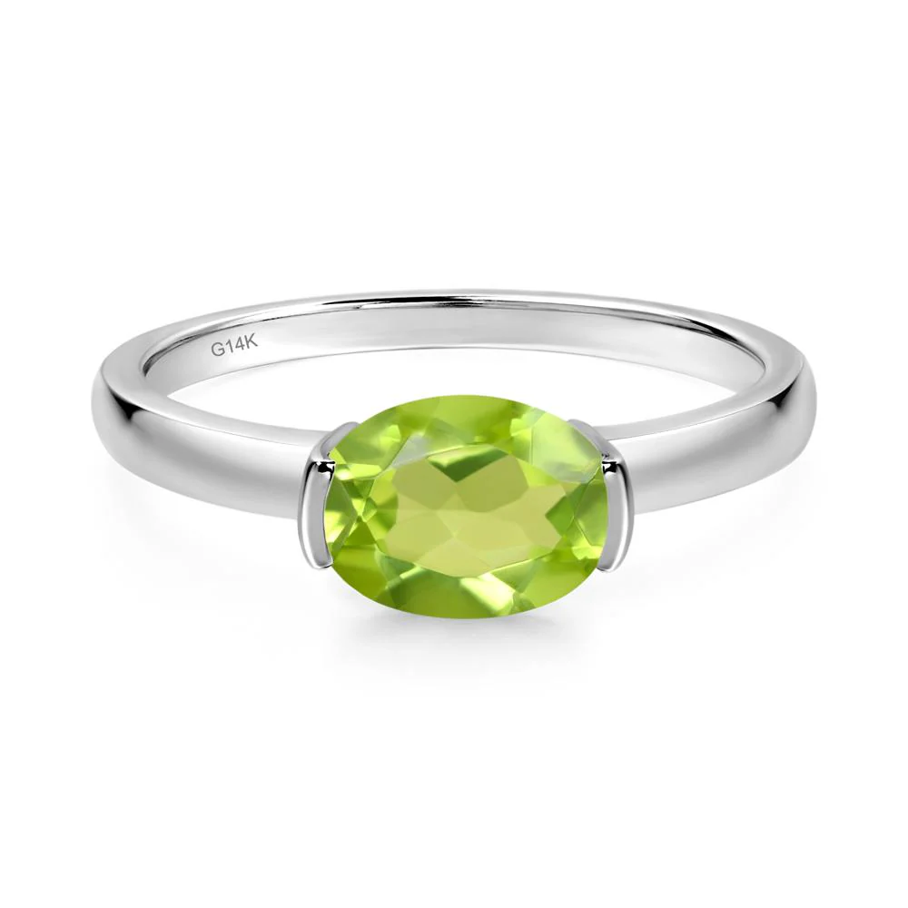 Oval Peridot Horizontal Engagement Ring - Image 4