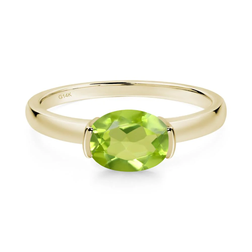 Oval Peridot Horizontal Engagement Ring - Image 5