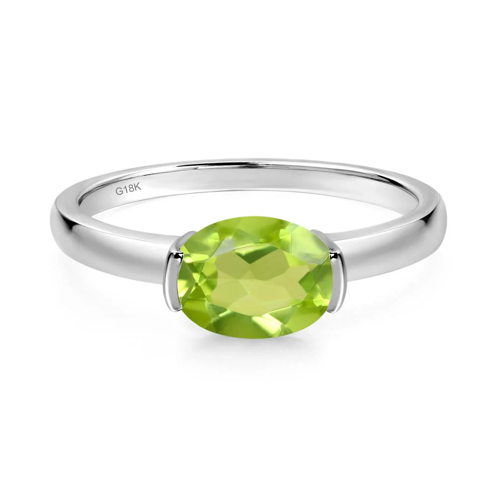 Oval Peridot Horizontal Engagement Ring - Image 6