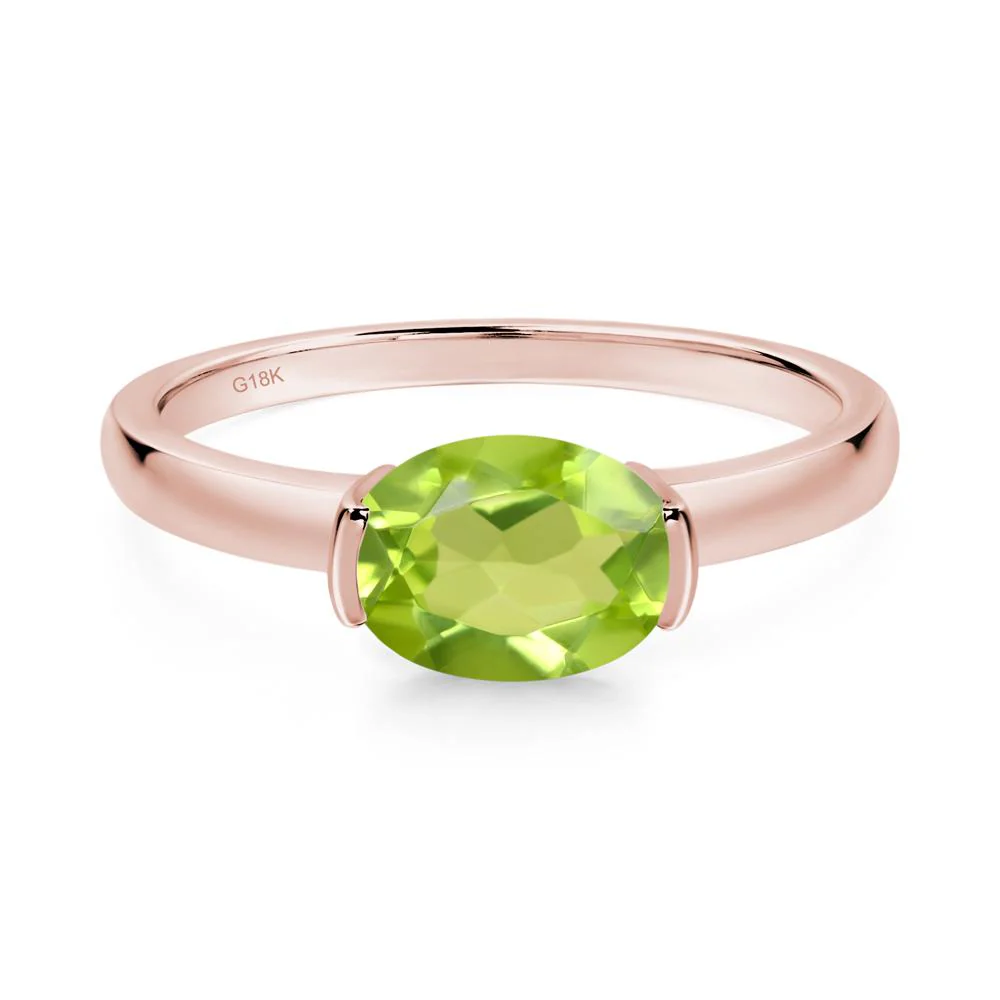 Oval Peridot Horizontal Engagement Ring - Image 7