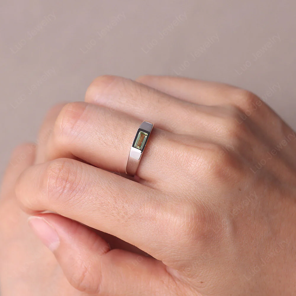 Peridot Baguette Bezel Ring - Image 5