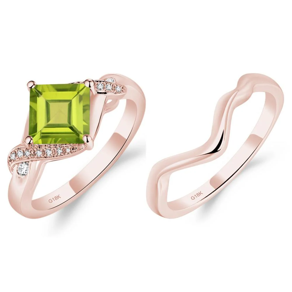 Peridot Kite Set Square Cut Ring - Image 13