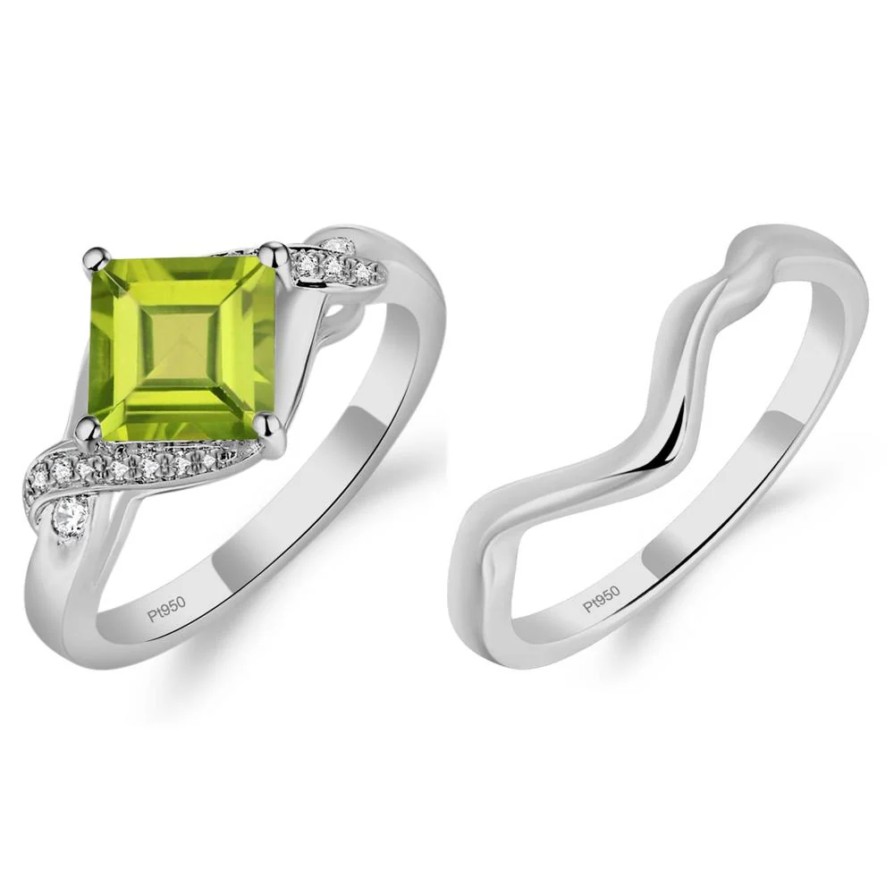 Peridot Kite Set Square Cut Ring - Image 19
