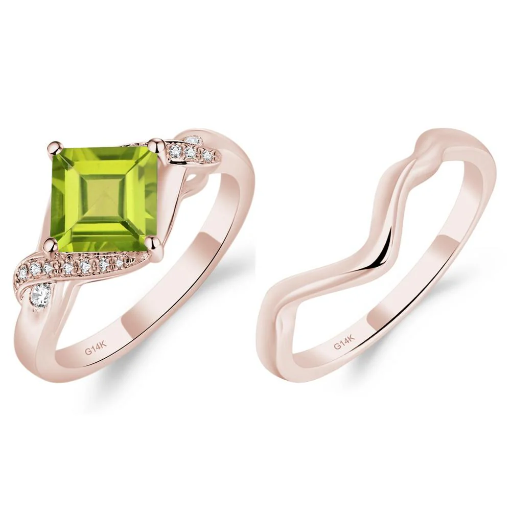 Peridot Kite Set Square Cut Ring - Image 21