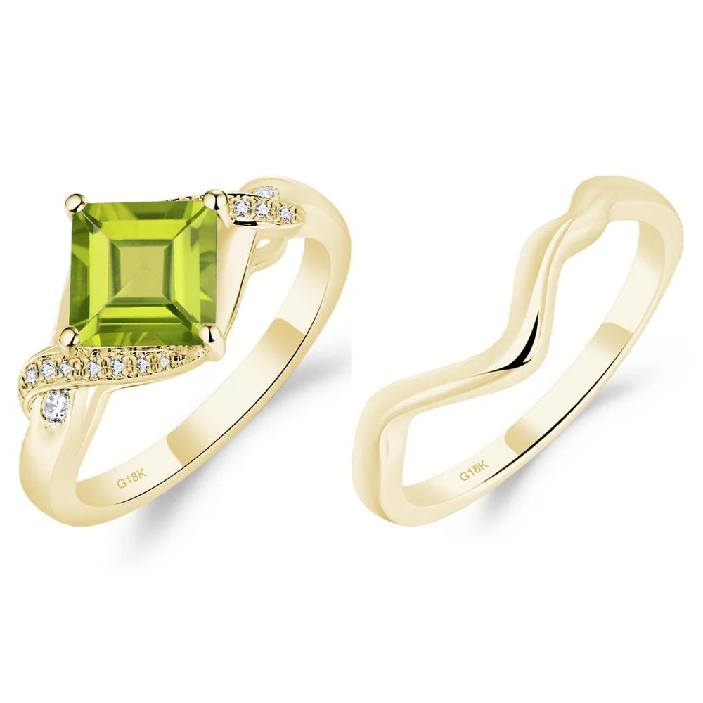 Peridot Kite Set Square Cut Ring - Image 25