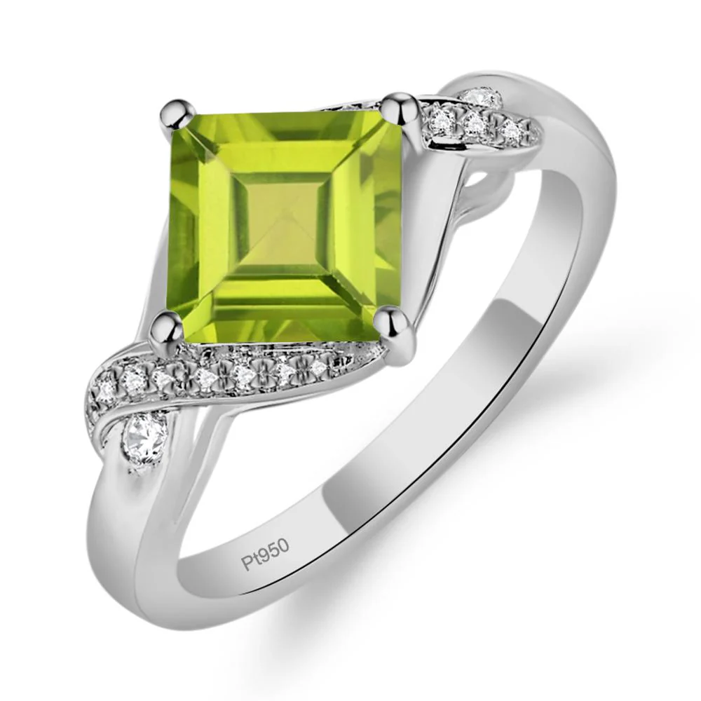 Peridot Kite Set Square Cut Ring - Image 5