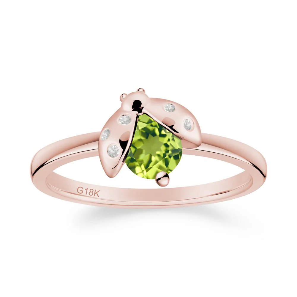 Peridot Ladybug Ring - Image 3