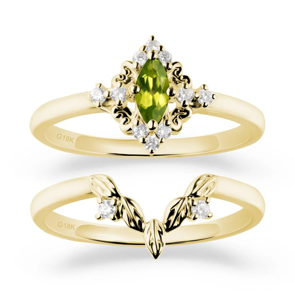 Peridot Leaf Inspired Leaf Inspired Ring Sets - Image 7