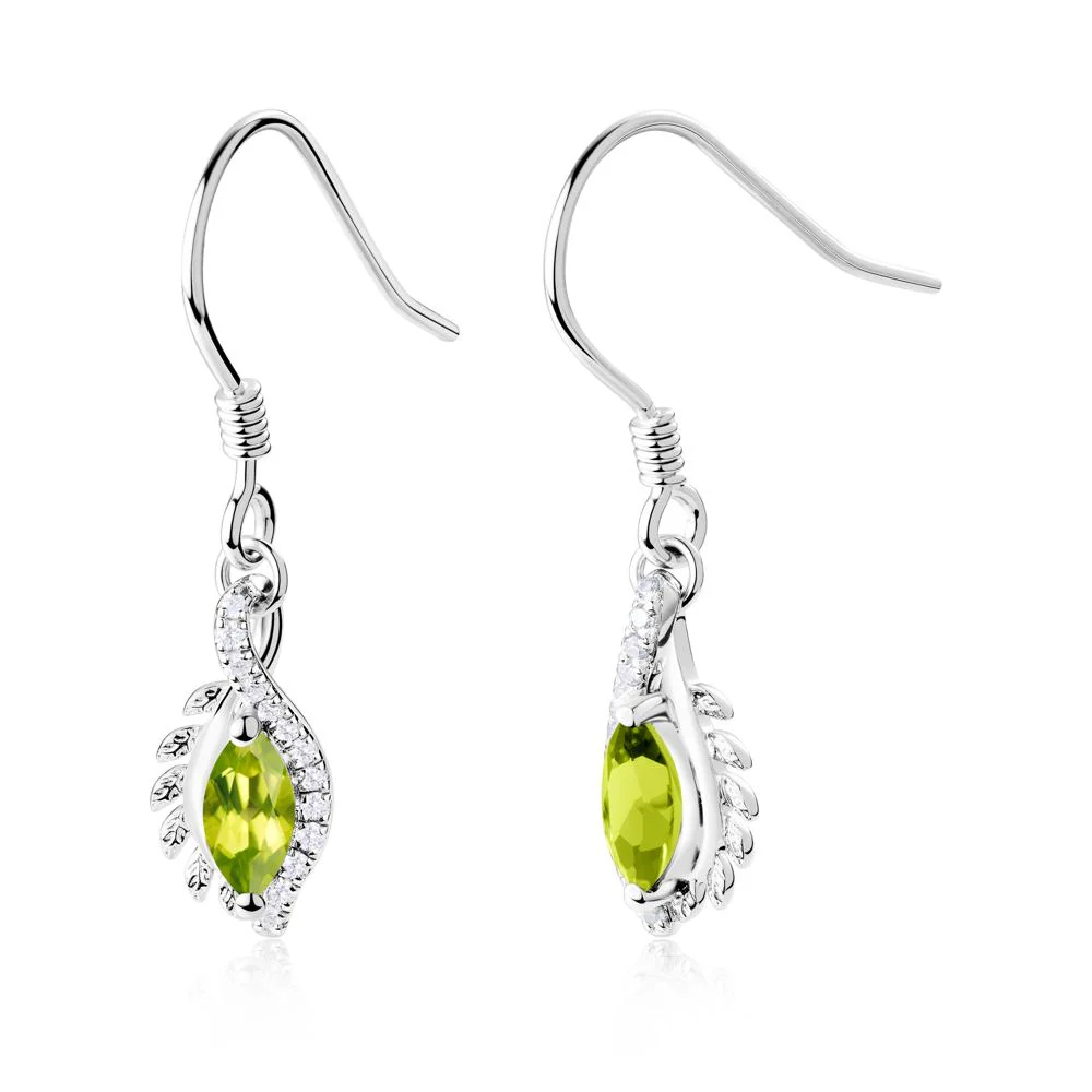 Peridot Leaf Vine Fish Hook Earrings - Image 5