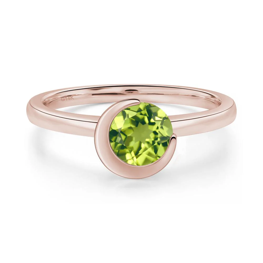 Peridot New Moon Bezel Ring - Image 2