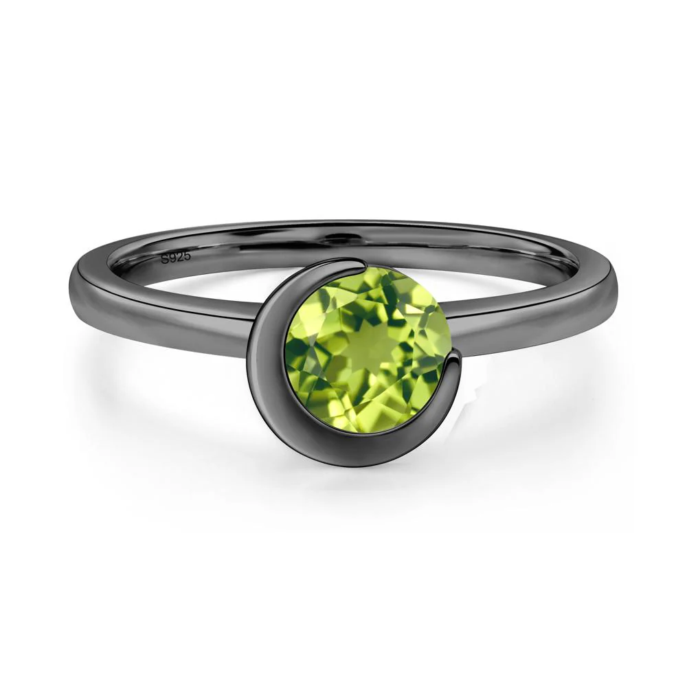 Peridot New Moon Bezel Ring - Image 4