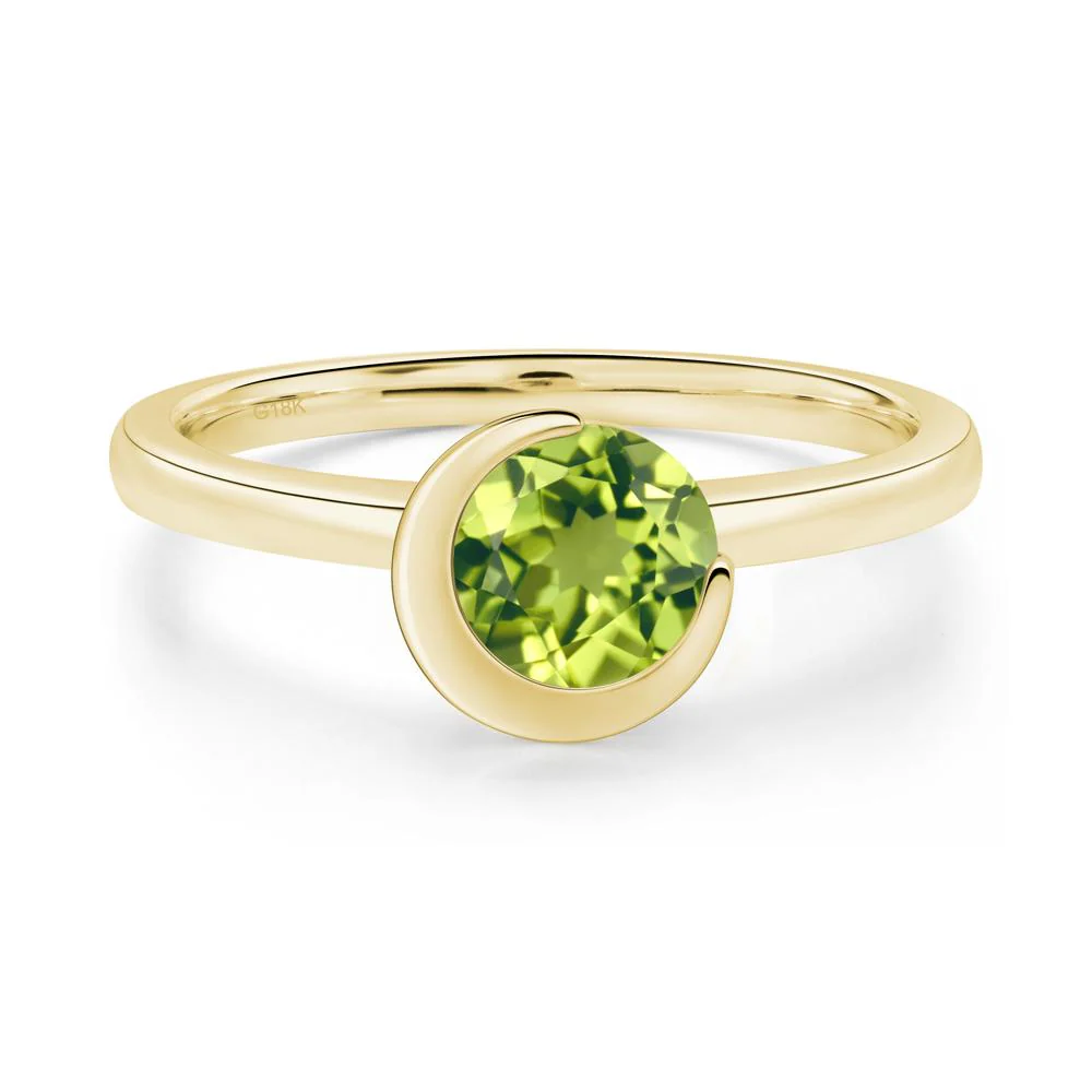 Peridot New Moon Bezel Ring - Image 7