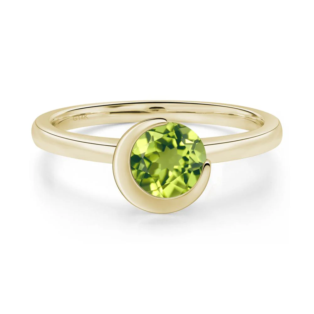 Peridot New Moon Bezel Ring - Image 9