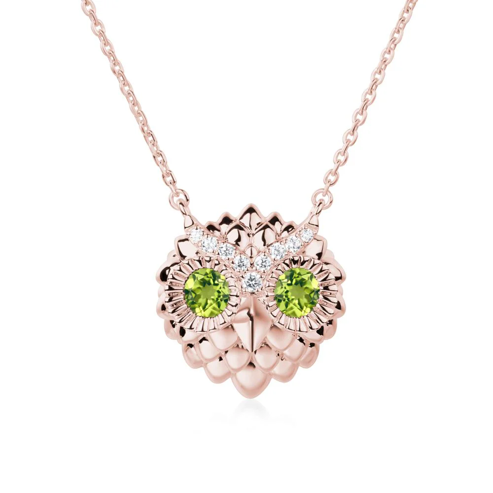 Peridot Owl Necklace - Image 4