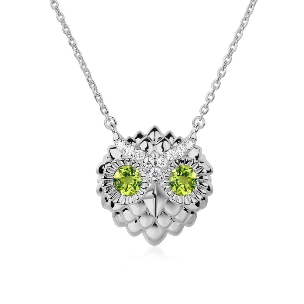 Peridot Owl Necklace - Image 7