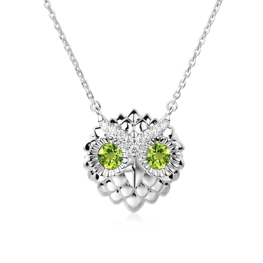 Peridot Owl Necklace - Image 8