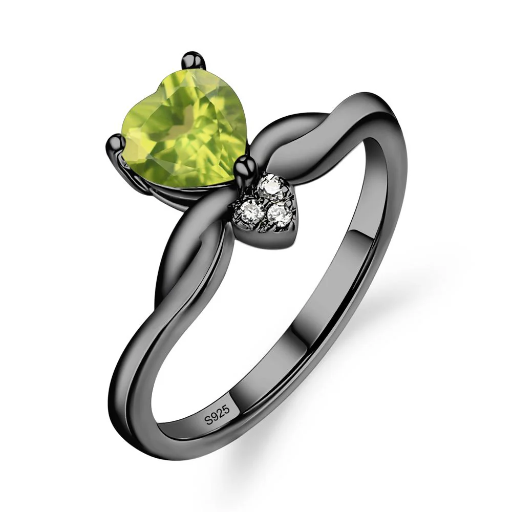 Dainty Twisted Peridot Engagement Ring - Image 3
