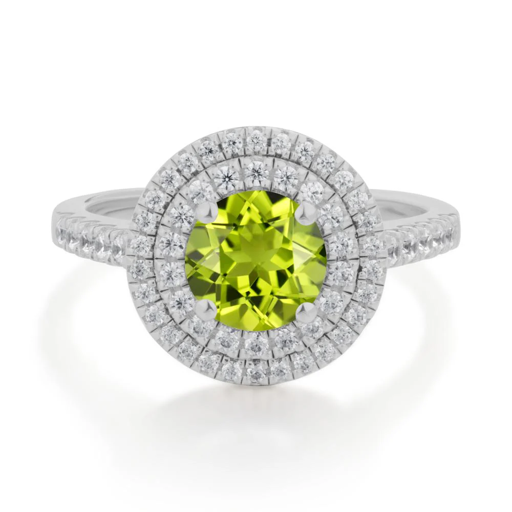 Peridot Ring Double Halo - Image 3