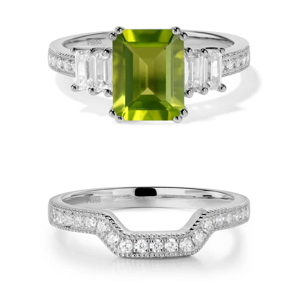 Emerald Cut Peridot Milgrain Ring - Image 27