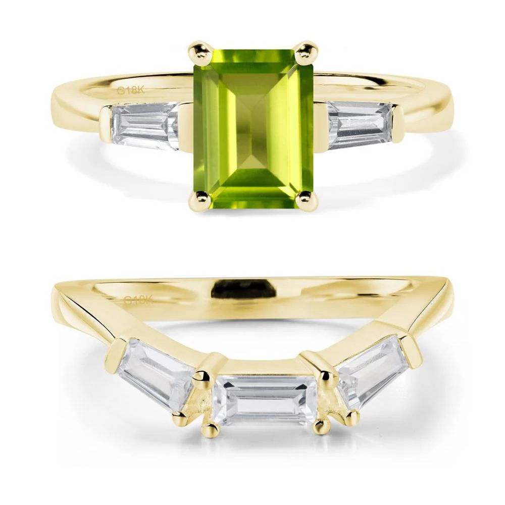 Peridot Tapered Baguette Engagement Ring - Image 21