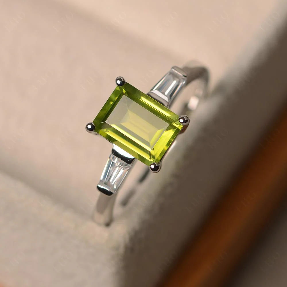 Peridot Tapered Baguette Engagement Ring - Image 30