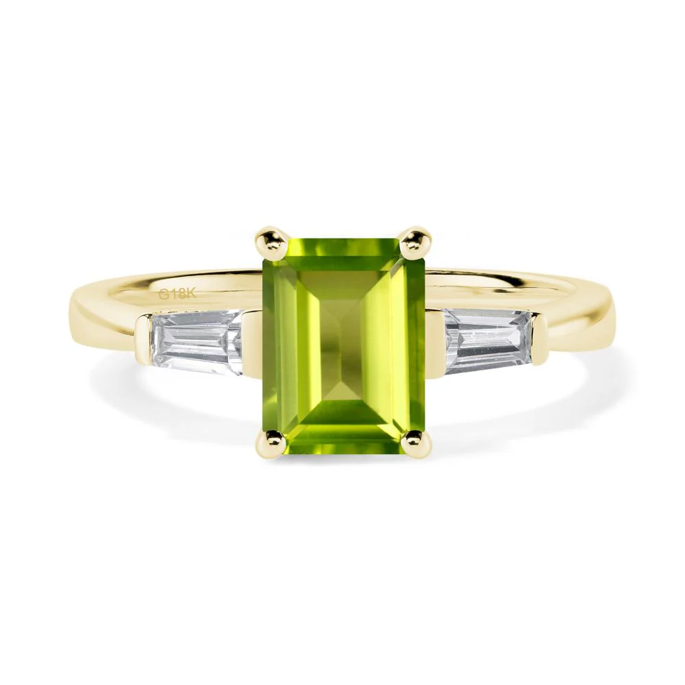 Peridot Tapered Baguette Engagement Ring - Image 7