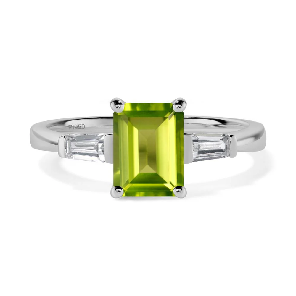 Peridot Tapered Baguette Engagement Ring - Image 9