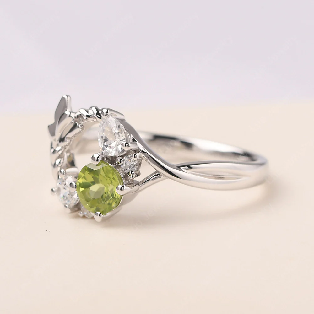 Peridot Floral Cluster Ring - Image 2