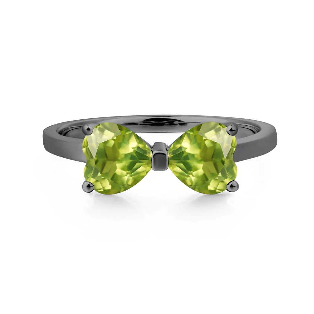 Peridot Two Stone Heart Ring - Image 3