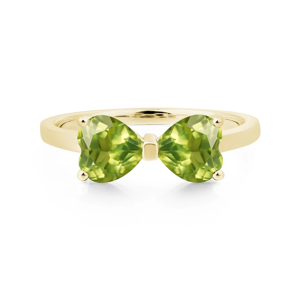 Peridot Two Stone Heart Ring - Image 8