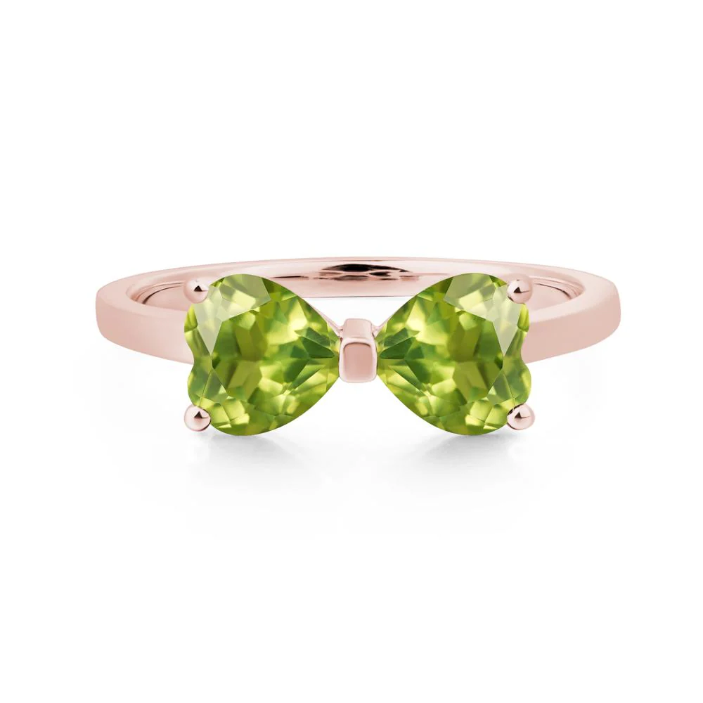 Peridot Two Stone Heart Ring - Image 9