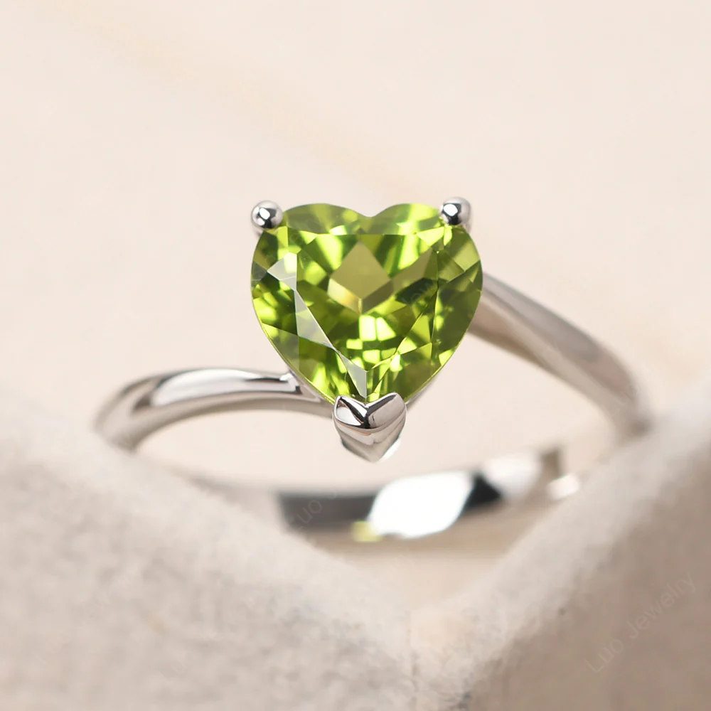 Peridot Heart Bypass Ring
