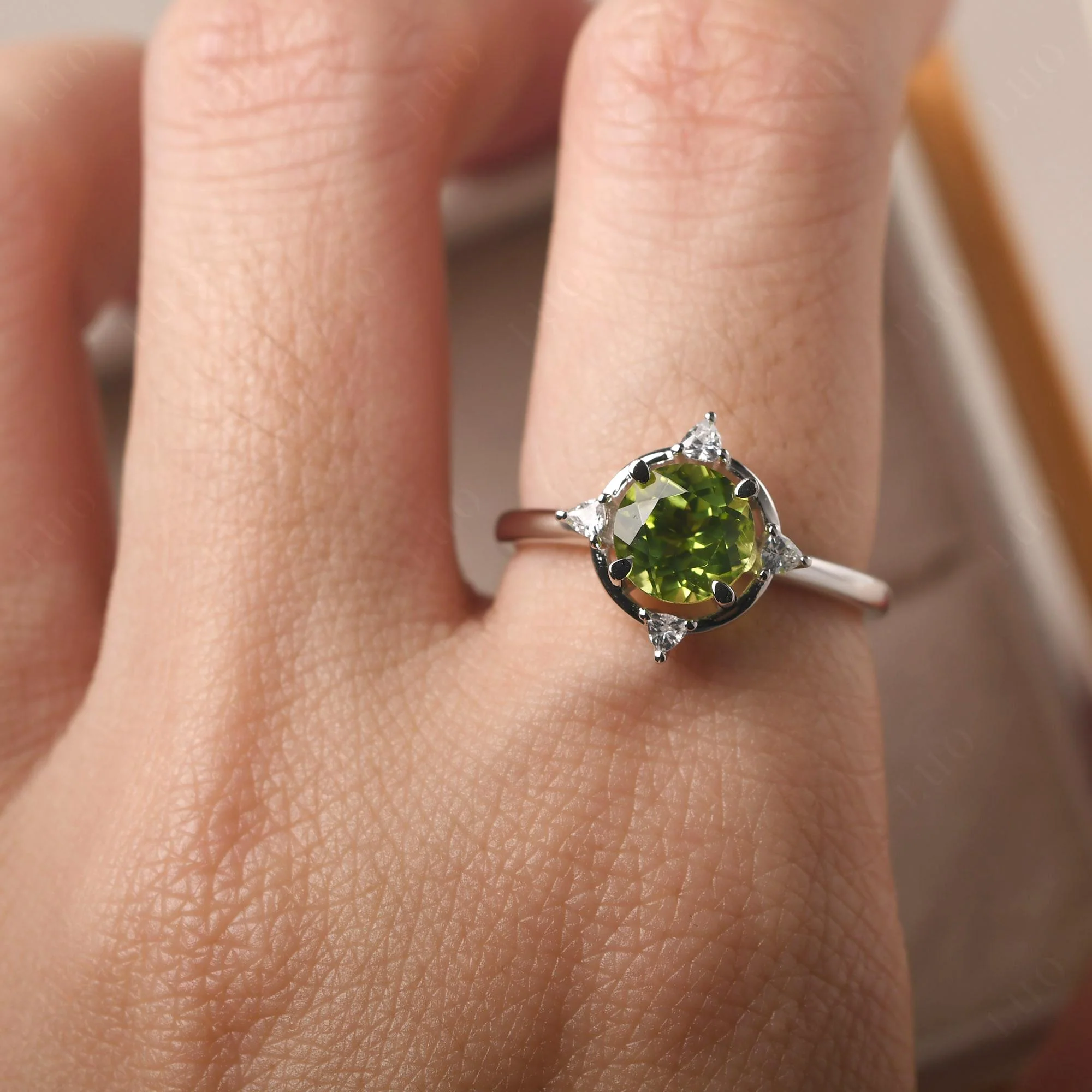 Peridot North Star Engagement Ring - Image 13