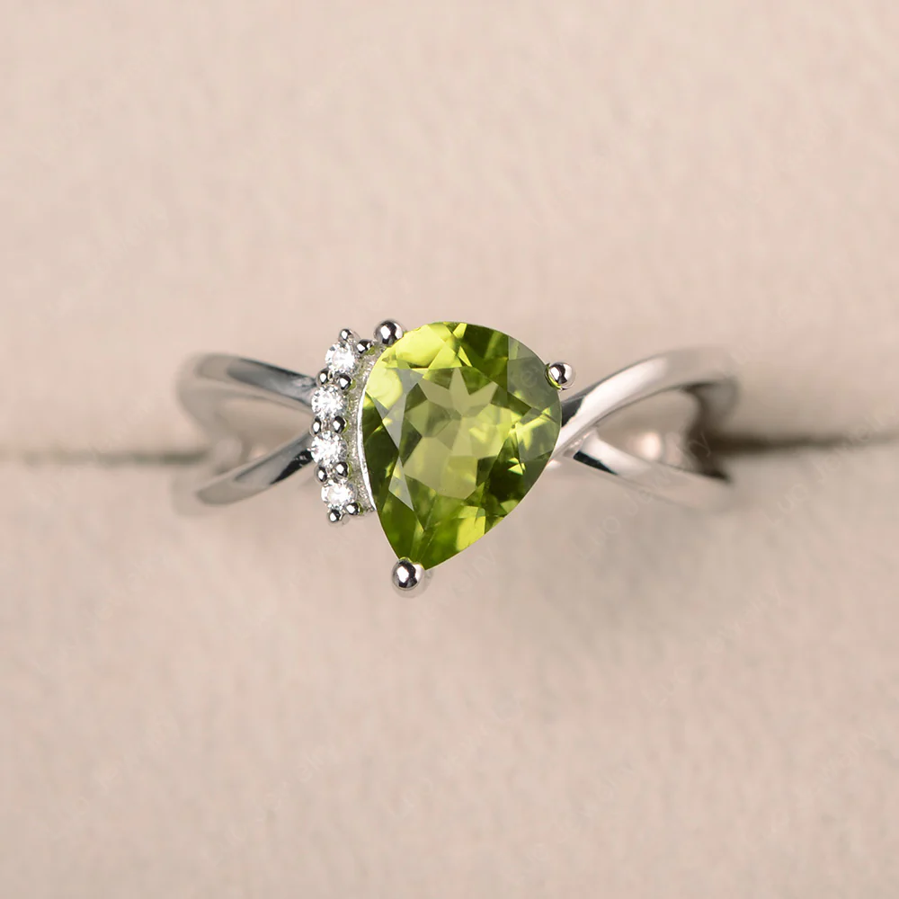 Peridot Asymmetric Engagement Ring - Image 3
