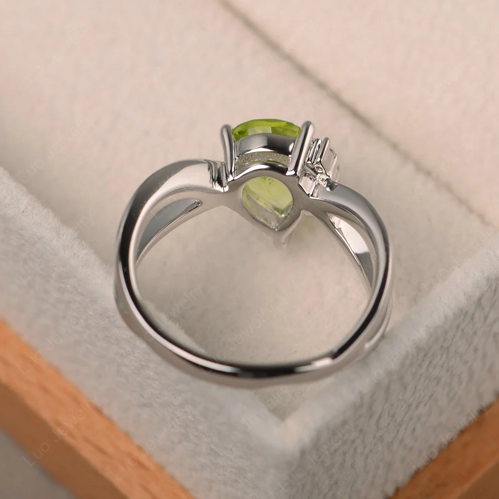 Peridot Asymmetric Engagement Ring - Image 4