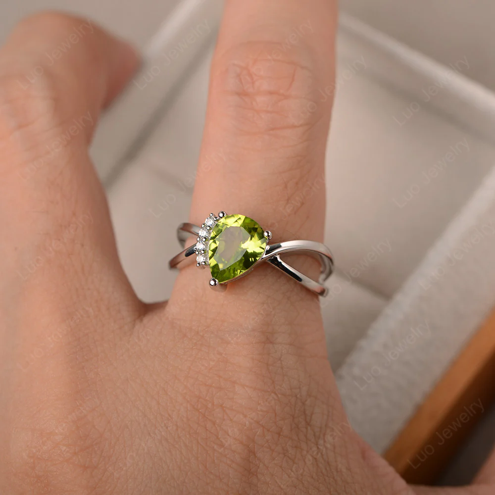 Peridot Asymmetric Engagement Ring - Image 5